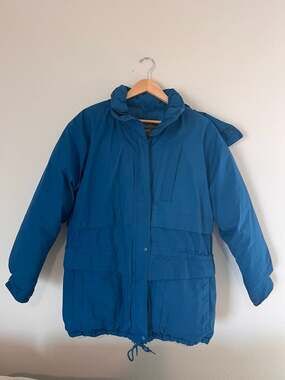 Vintage Eddie Bauer Gore-Tex Ridgeline Goose Down Parka Jacket, Blue, Large